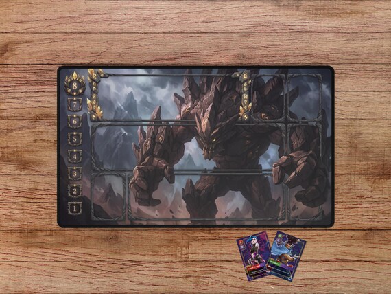 Malphite Riftbound Playmat - With Themed Zones, Malphite Playmat