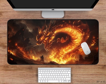 ドラゴンデスクマット ダークファンタジー マウスパッド 大型デスク