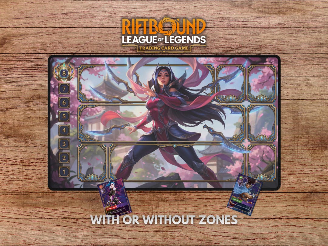 Irelia Riftbound Playmat - With Themed Zones, Irelia Playmat With