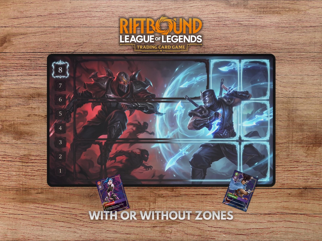 Zed Vs Shen Riftbound Playmat - With Themed Zones, Zed Playmat, Shen ...