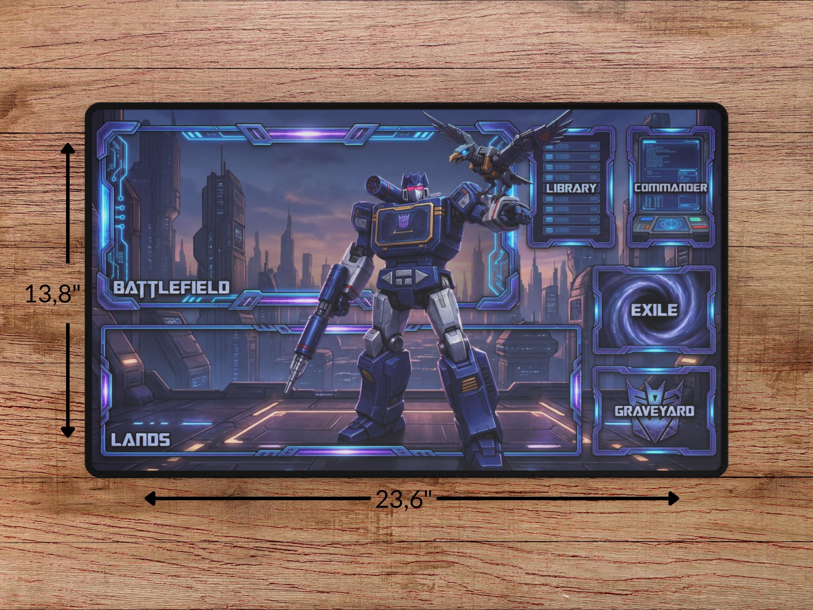 Transformers MTG Playmat, Soundwave With Laserbeak Playmat for MTG