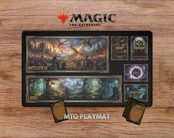 Zoned MTG Krabbeldecke - Fantasy Krabbeldecke mit Bereiche, TKG Krabbeldecke, Magic The Gathering Mat