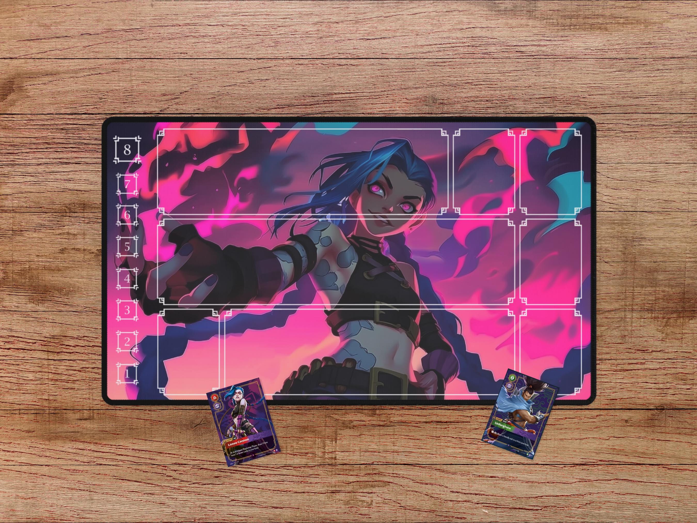 RiftBound用Jinxプレイマット、Jinxデスクマット、ゲーマー向けLeague