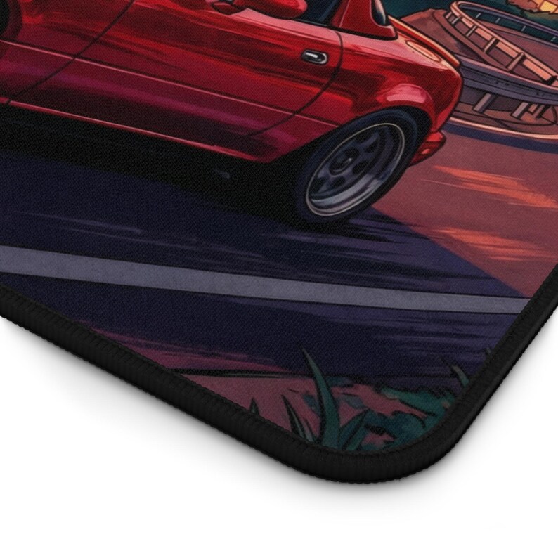 Mazda Miata Desk Mat, Red Car Desk Mat, Miata Mousepad, Retro JDM Car Mouse Pad, Japanese Car Desk Mat – Aesthetic Mat for Car Lovers