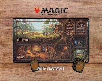 Tappetino da gioco Mouse Kingdom MTG, tappetino da gioco Bloomburrow con zone, tappetino da gioco Bloomburrow TCG, tappetino da gioco Cute Mouse, tappetino da gioco Fantasy, tappetino da gioco Commander
