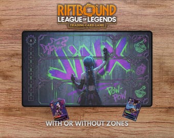 Arcane Jinx Playmat - Riftbound Trading Card Game - Gestikte randen - Alleen met zones of kunst