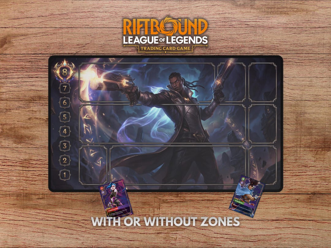 Lucian Riftbound Playmat - With Themed Zones, Lucian Riftbound TCG ...