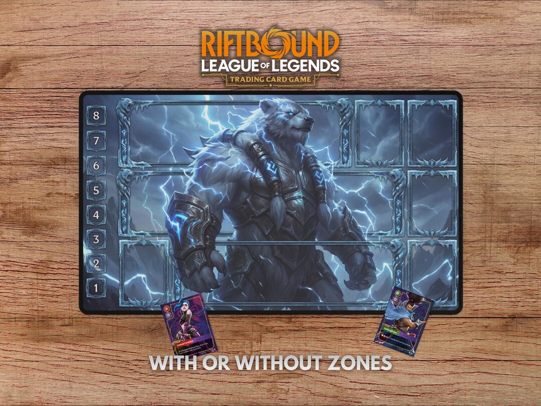 Volibear Riftbound Mat - With Themed Zones, Volibear Playmat With Zones ...