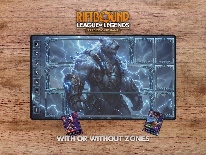 Volibear Riftbound Mat - With Themed Zones, Volibear Playmat With Zones ...