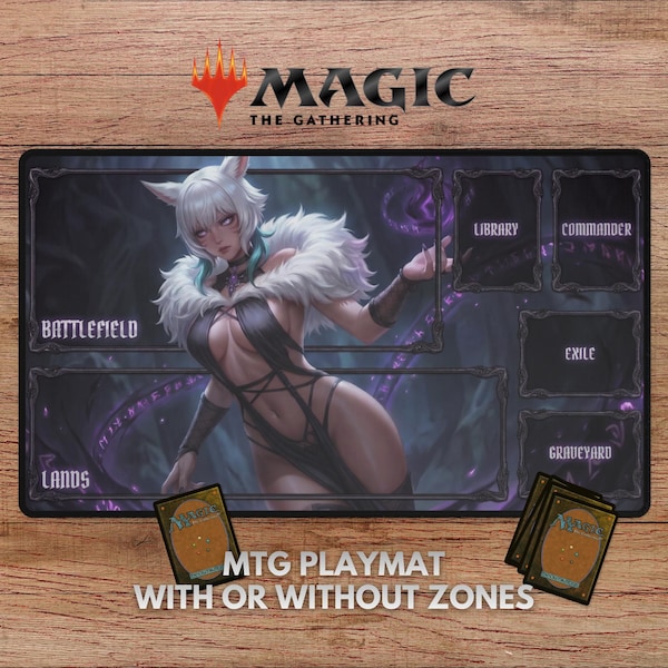 Yshtola Playmat or Art Only, NSFW Playmat With Zones, NSFW MTG Playmat, Ystola Playmat with Zones, nsfw fantasy mtg Playmat, Sexy Playmat