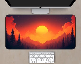 Warm Sunset Landscape Desk Mat, Sunset Desk Mat, Landscape Desk Mat, Warm Desk Mat, Nature Desk Mat, Desk Mat Landscape, Mountain Desk Mat