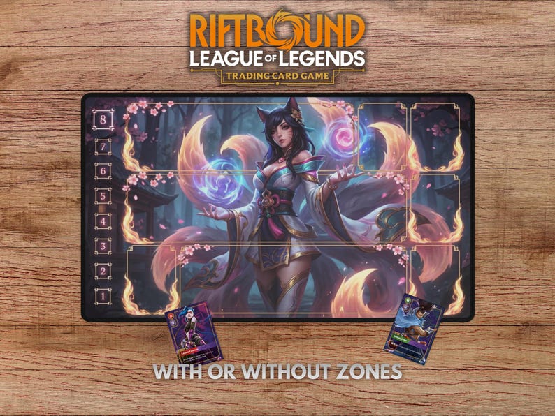 Ahri Playmat for Riftbound - Riftbound Trading Card Game - Stitched ...