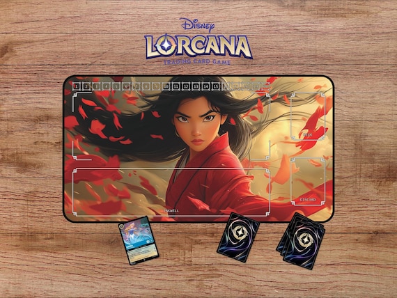 ディズニーロルカナ　ムーラン　プレイマット Mulan Lorcana Playmat - TCG Playmat With Mulan, Disney Lorcana