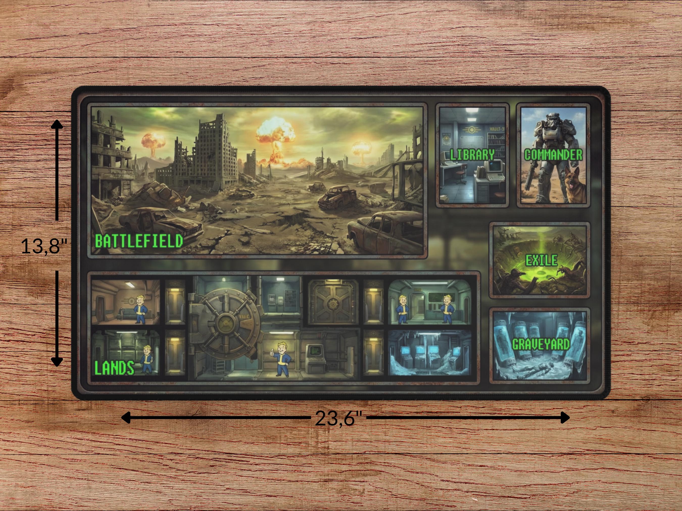 Vault Dweller MTG Playmat, Fallout Playmat With Zones, Vault Playmat in ...
