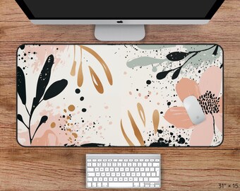Abstract Art Desk Mat, Abstract Mousepad, Modern Abstract Art Mousepad, Pastel Office Mat, Large Desk Mat, Extended Mousepad