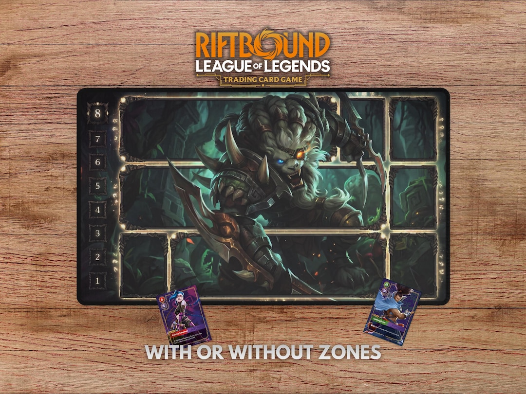 Rengar Riftbound Playmat - With Themed Zones, Rengar Playmat for ...