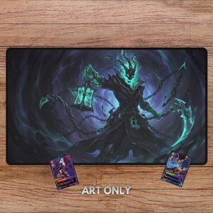 Thresh Riftbound Playmat - With Themed Zones, Thresh Playmat for Riftbound TCG, Thresh Riftbound Mat, LOL Playmat
