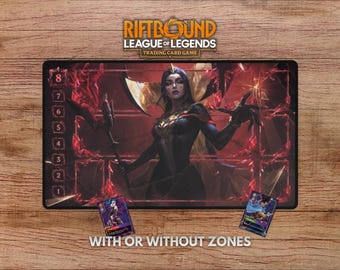 Arcane LeBlanc Riftbound Playmat - With Themed Zones, LeBlanc Playmat for Riftbound TCG, Leblanc Playmat with Zones, Riftbound Mat