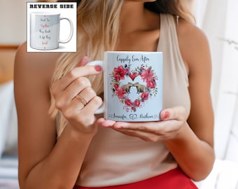 Personalized Capybara Valentines Coffee Mug and Colorful Sublimation Gift - Wedding, Anniversary, engagement gift for him and her