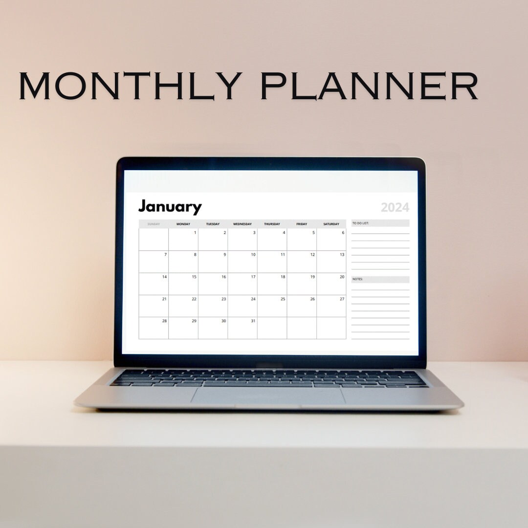 Printable Calendar 2024 Monthly Planner 2024 - Etsy