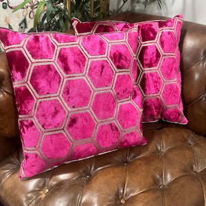 Designers Guild Manipur Fuchsia Fabric Cushion Cover And Pillow Set Of 2