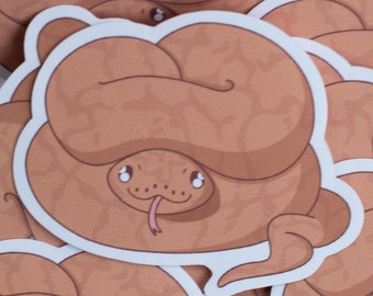 Cute Ball Python Sticker | Shattered Holographic or Matte Vinyl