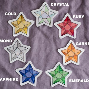 Crystal Star Stickers | Glitter Waterproof Vinyl Decals