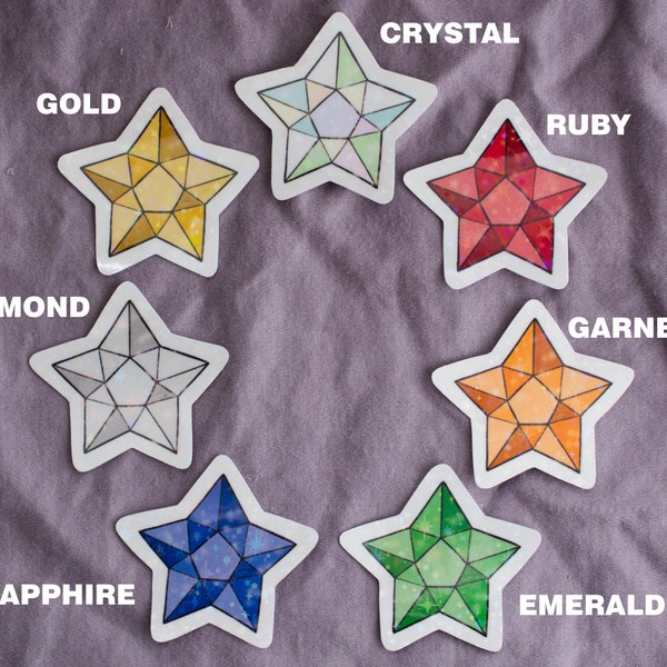 Crystal Star Stickers | Glitter Waterproof Vinyl Decals