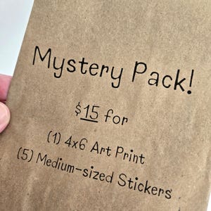 Mystery Pack! | Fun Surprise Gift with Art Print and Stickers