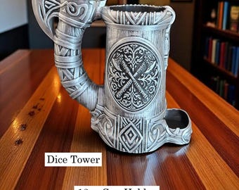 Viking Axe Handle Dice Tower Mug: 3D Printed Can Holder