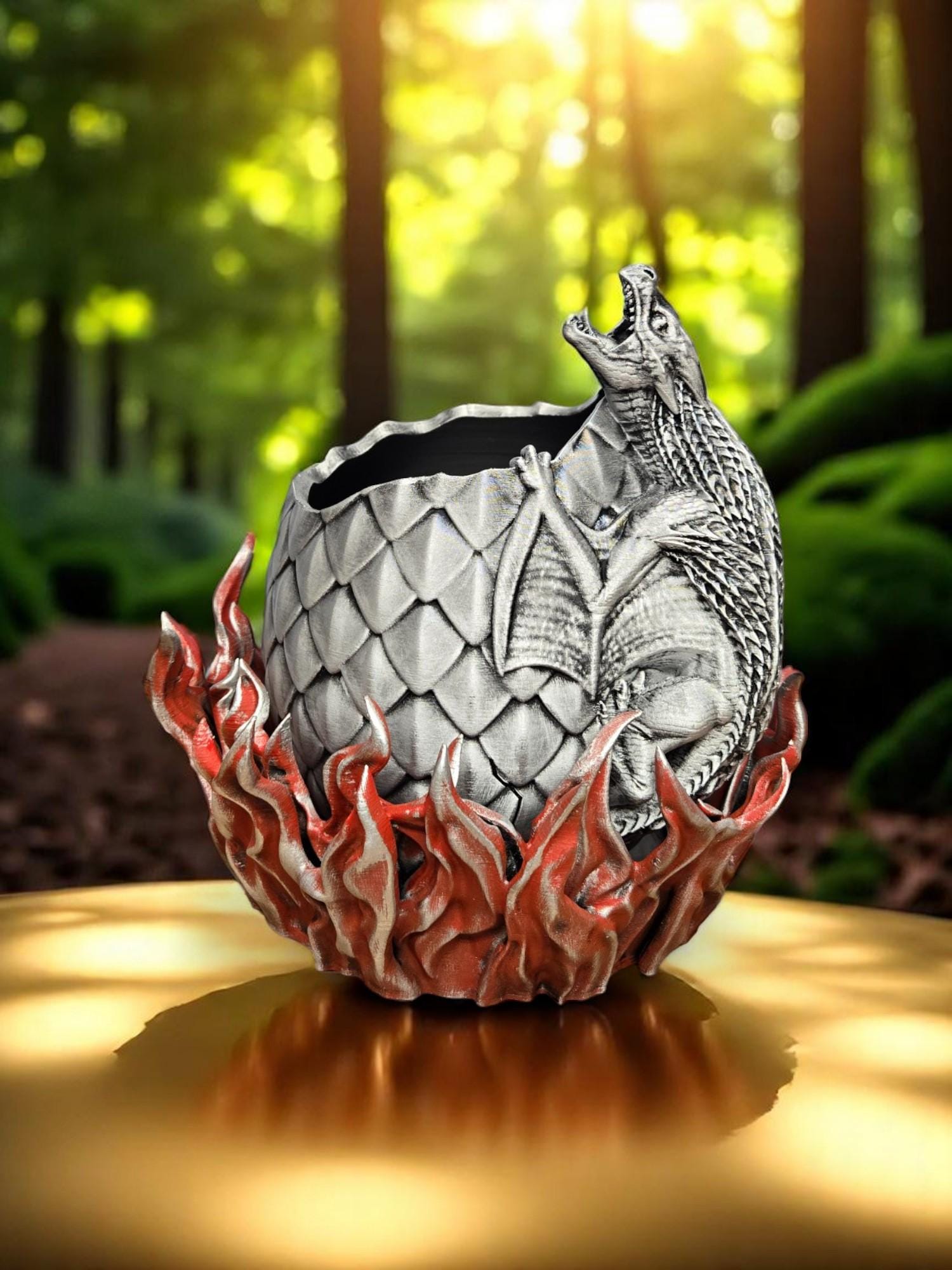 dragon eggs pot 植木鉢 Dragon Egg Planter – 3D Printed Fantasy Pot With Silver