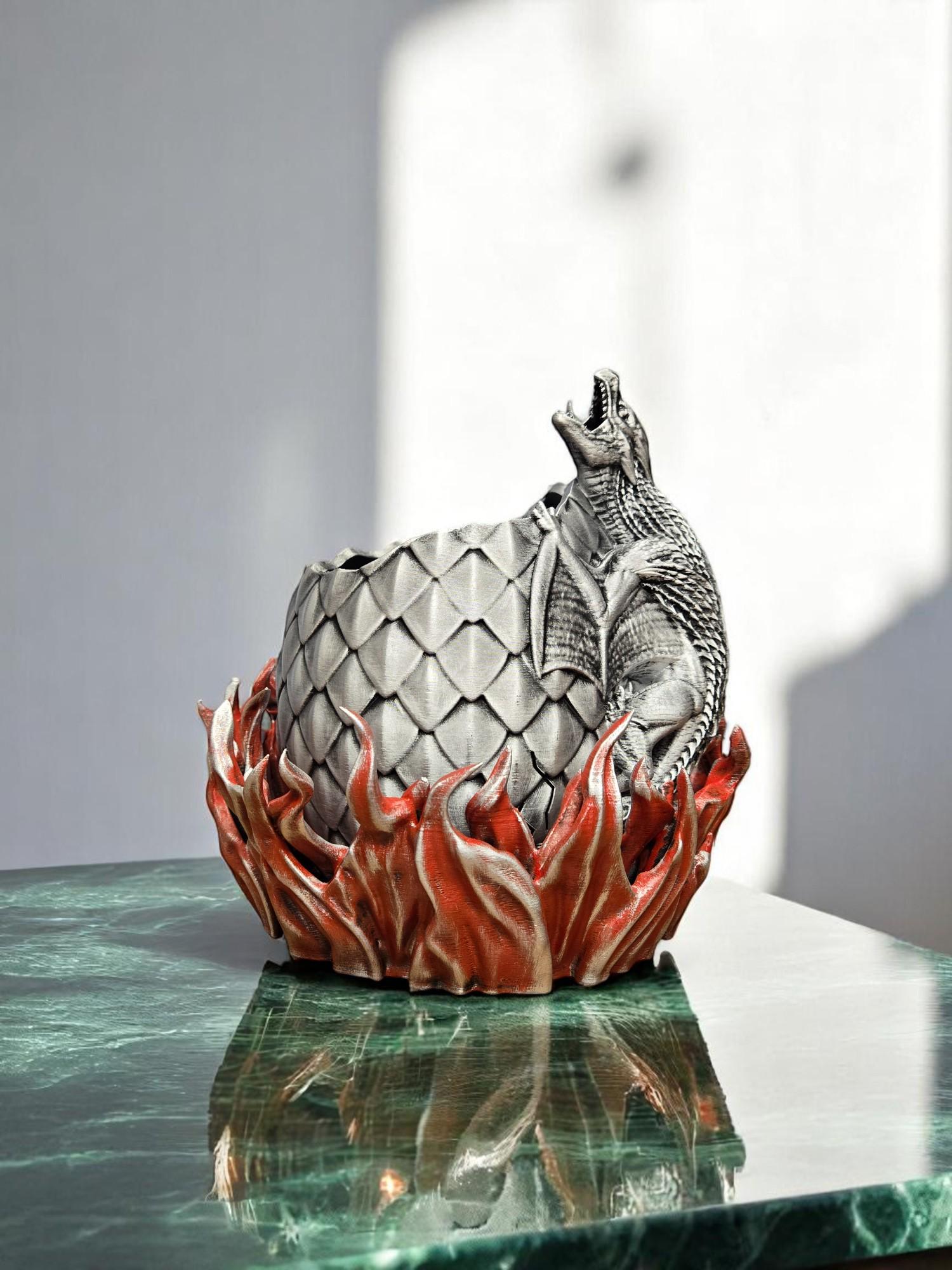 dragon eggs pot 植木鉢 Dragon Egg Planter – 3D Printed Fantasy Pot With Silver