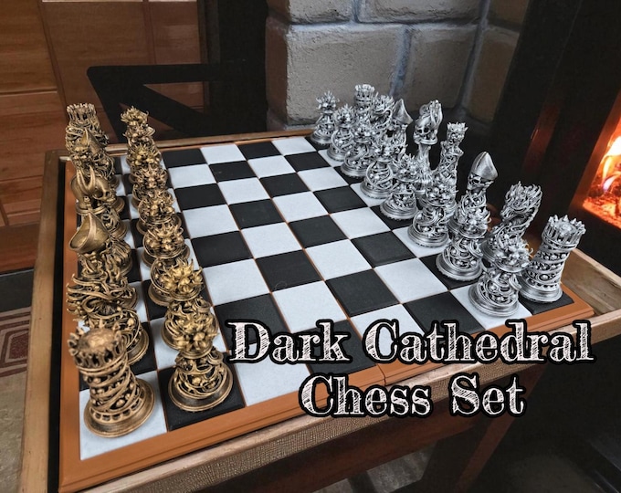Gothic Chess Set – Gold & Silver Fantasy Board Game - Etsy