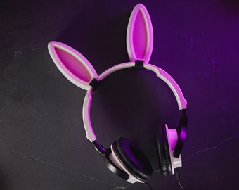 Bunny Rabbit Ears: Headphone Cosplay Accessory with Velcro
