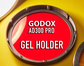 Godox AD300 Pro Gel Filter Holder Set: 90mm Mount, Stencil