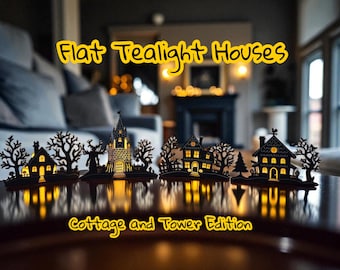 3D Printed Halloween Haunted Village: Spooky Tealight House Set