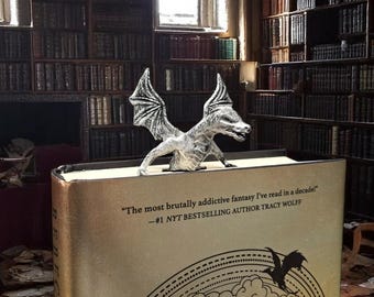 Dragon Bookmark – 3D Printed Fantasy Book Accessory | Hand-Painted Silver