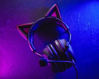 3D Printed Cat Ears Headphone Attachment | Cosplay, Streamer Accessory