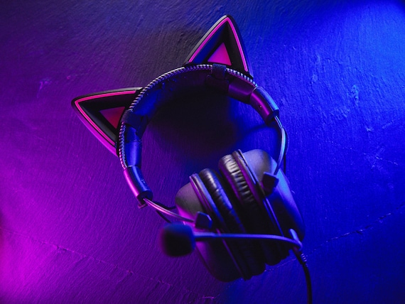3D Printed Cat Ears Headphone Attachment | Cosplay, Streamer Accessory