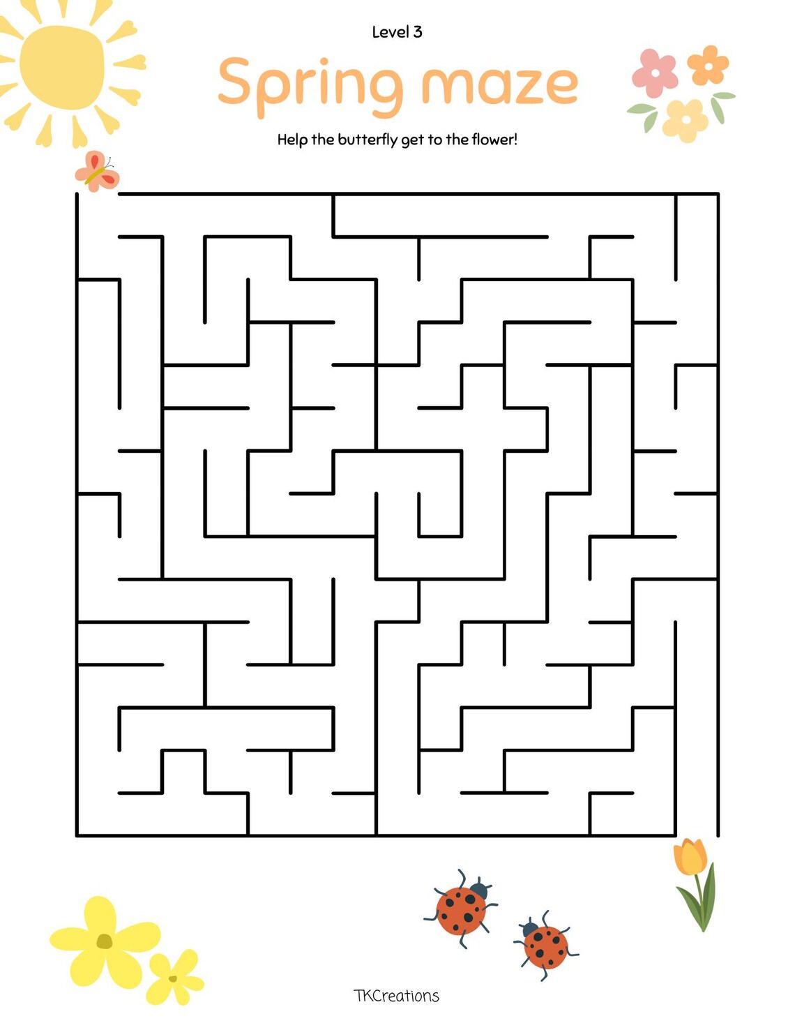Spring Maze Worksheets | Pre-k & Kindergarten | Fine Motor Skills | No ...