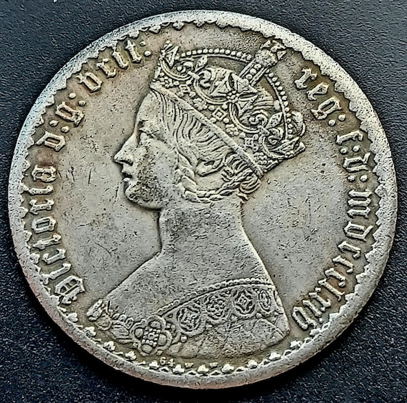 1847 Queen Victoria Gothic Florin Coin Gift Item for Collector