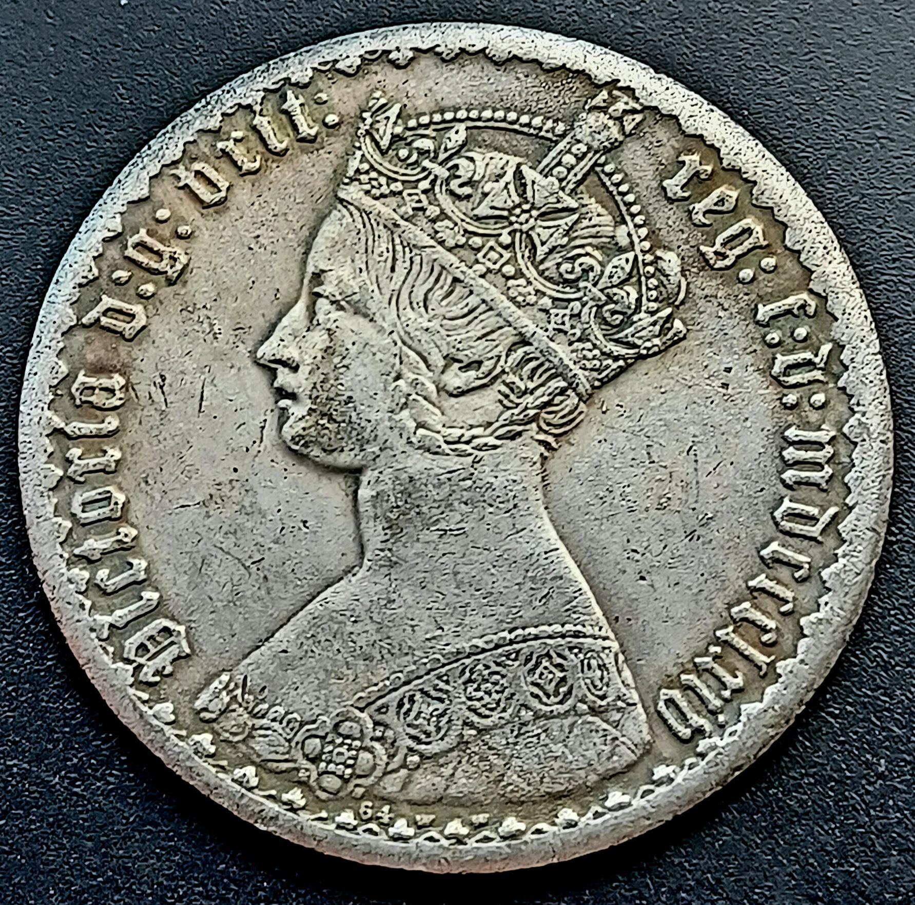 1847 Queen Victoria Gothic Florin Coin Gift Item for Collector
