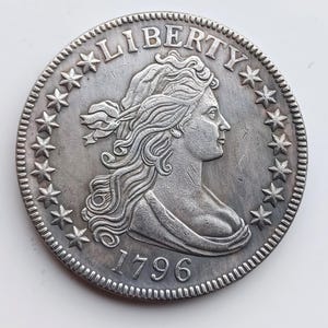 United States Draped Bust Half Dollar *1796* Small Eagle, Silver Plated Restrike