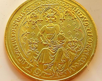 Double Florin *1344* Edward lll, Double Leopard Restrike