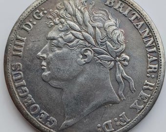 Corona del rey Jorge IV de 1822, reacuñación de moneda británica antigua.