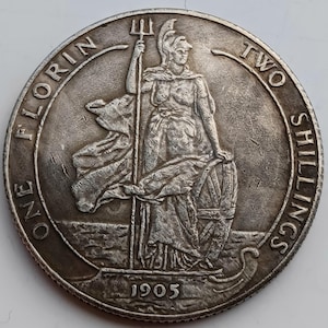 1905 King Edward Vll Florin Two Shilling British coin restrike