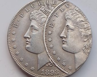 1893 S Morgan Silver Dollar Two Face Error A Very Rare & Sought