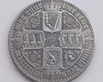 Gothic Crown Coin, 1847 Queen Victoria, British Coin, Restrike - Etsy