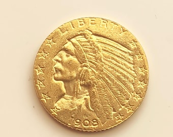 1908 S Indian Head Five Dollar American Coin Restrike Gold plated