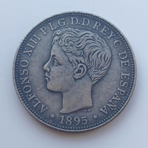 1895 Alfonso XIII Spanish Colonial Coin Restrike: Puerto Rico Islands